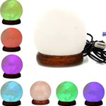 MINI LAMPADA SFERA MULTICOLOR USB IN CRISTALLO DI SALE HIMALAYANO 